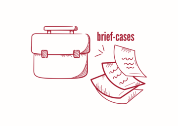 a brief case with flying papers
